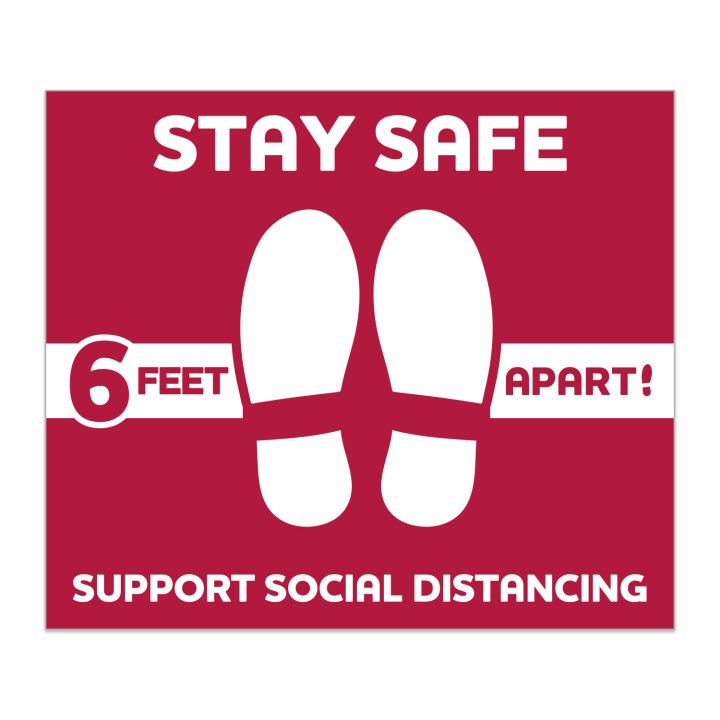 Printed Stock Stay Safe Rectangle Floor Decals Safety Signs