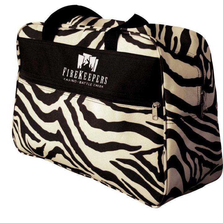 Custom Imprinted Zebra Duffel Bag Printed Overnight Totes
