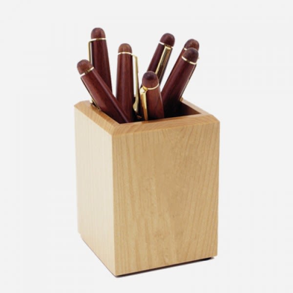 Personalized Maple Wood Pen Holder Personalized Desk Accessories