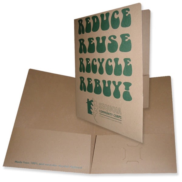 PostConsumer Recycled Kraft Paper Folders Promotional Folders