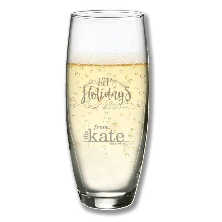 Custom Etched 9 oz Stemless Champagne Flute