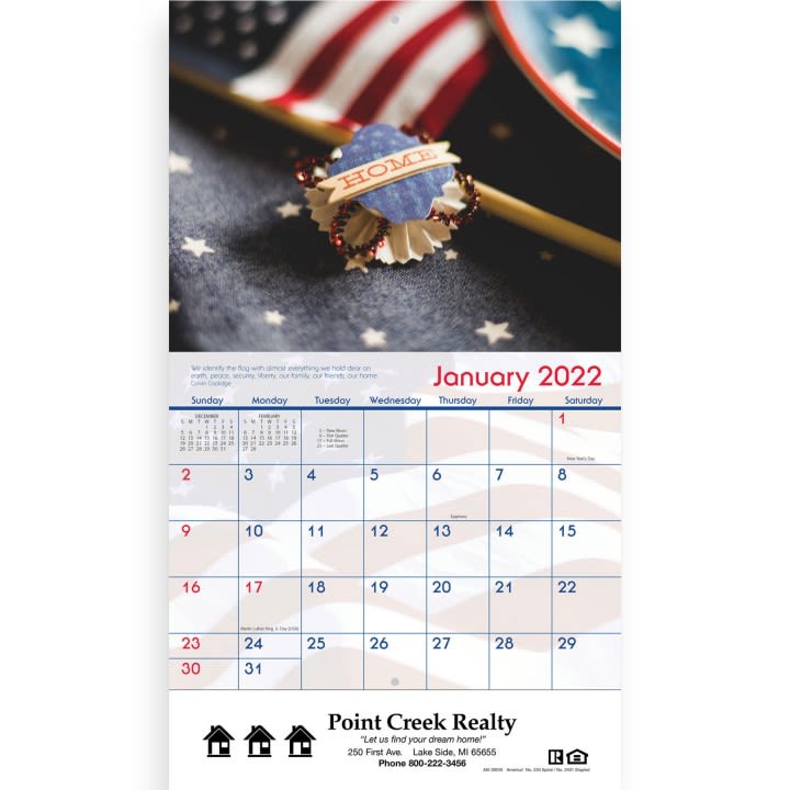 America Wall Calendar Patriotic Promotional Items Custom Calendars