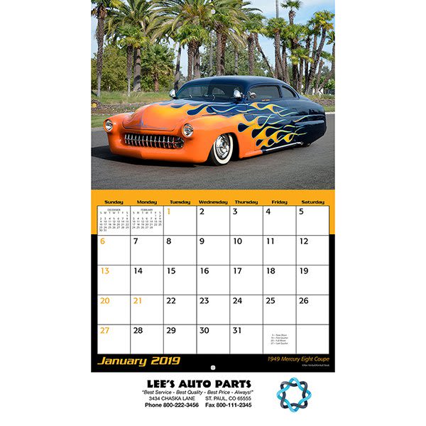 Hot Rods Wall Calendar Mechanic Promotional Custom Wall Calendars