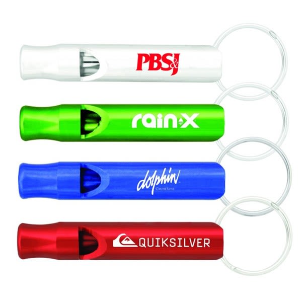 Aluminum Metal Engraved Whistle Key Chain Custom Key Chains