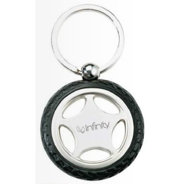 Rubber/Metal Tire Key Chain with Logo Promotional Giveaways