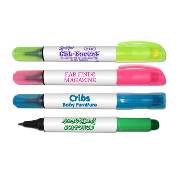 Custom Gel Highlighters and Pen Combo Promotional Highlighters
