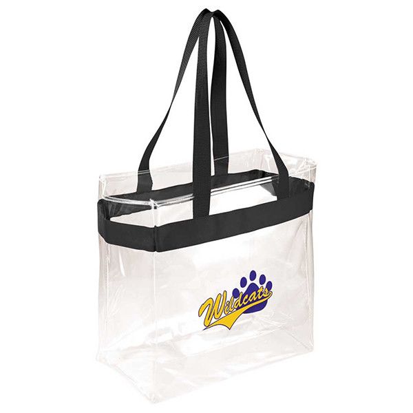 Clear Pvc Stadium Bag Custom Logo Imprinted Tote Bags