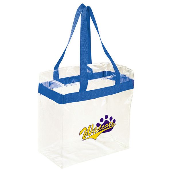 Clear PVC Stadium Bag Custom Logo Imprinted Tote Bags