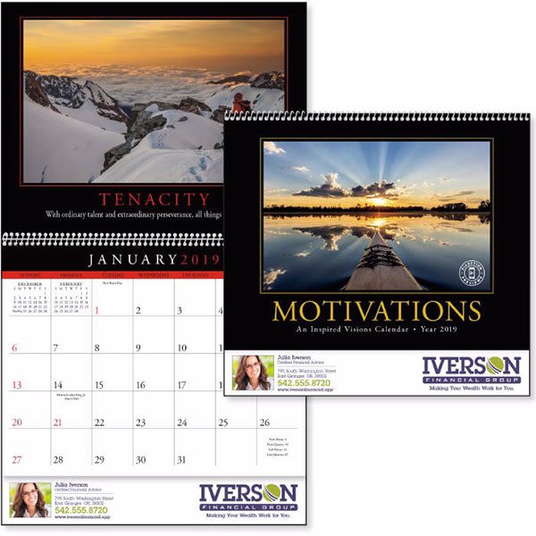 Motivational Wall Calendar with Imprint Promotional Calendars