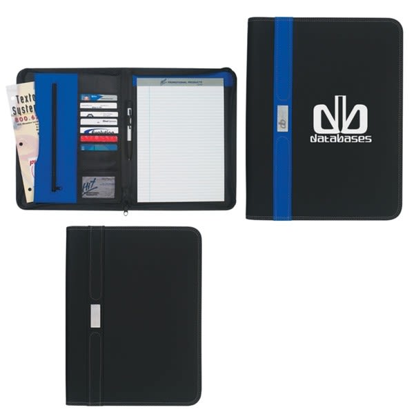 Contemporary Zippered Padfolio Wholesale Zippered Padfolios in Bulk