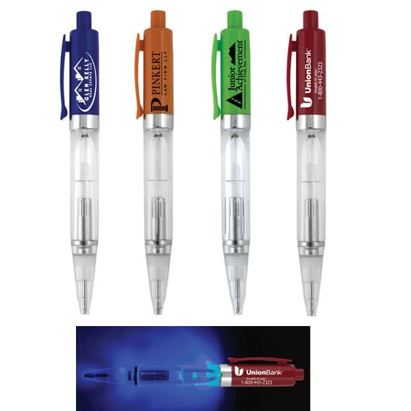 Custom Light Up Pen Blue Light Promotional Light Up Pens