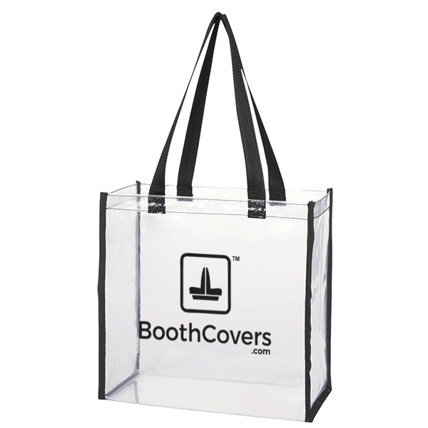 Clear Logo Tote Bag With Color Trim | Custom Promotional Tote Bags