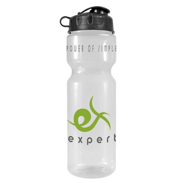 Large Transparent FlipTop Water Bottle Bulk Clear Sport Bottles