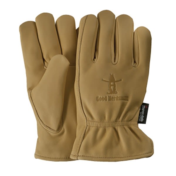 branded leather gloves