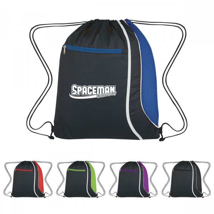 Mesh Accent Drawstring Sports Pack with Imprint Promo Packs
