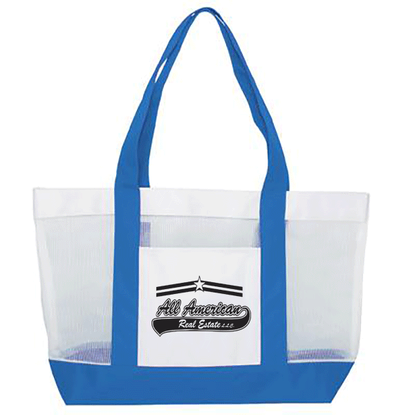 Customized Two-Tone Mesh Tote | Imprinted Tote Bags Wholesale