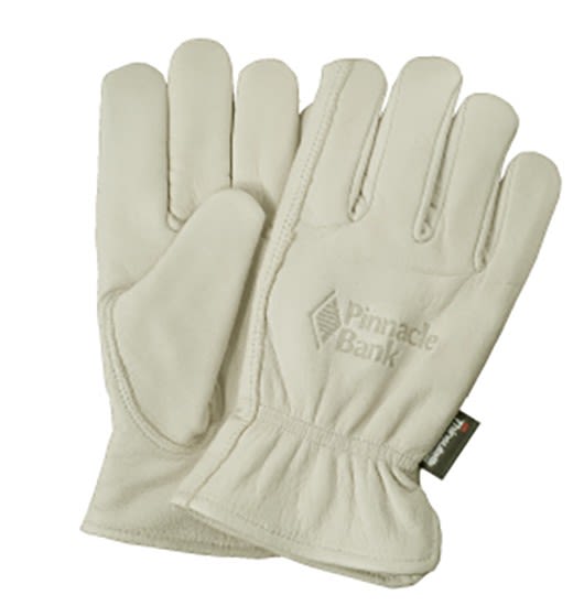 branded leather gloves