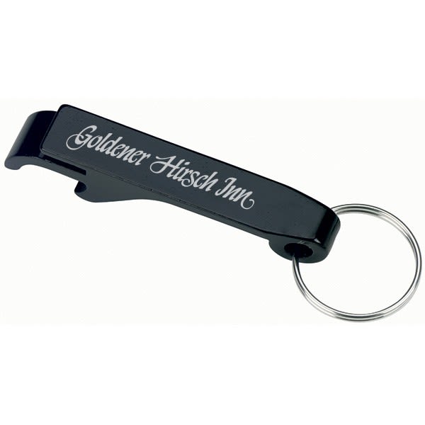 Promo Engraved Black Bottle Opener Key Chain Custom Bottle Opener