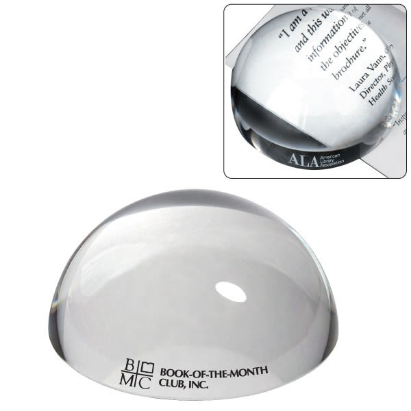Imprinted Crystal Paperweight Magnifier Promotional Paperweights