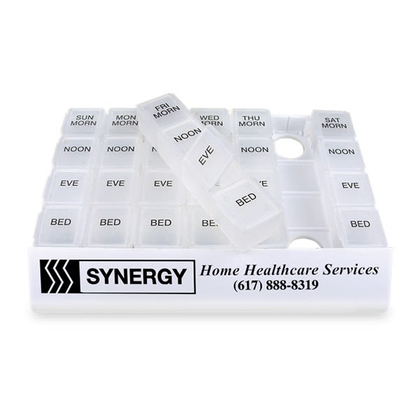 Custom Imprinted Personalized Weekly Pill Boxes 24/7 Medicine Tray