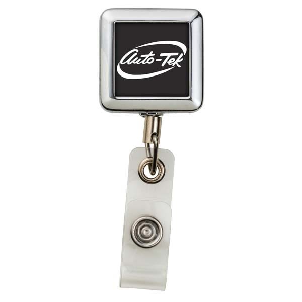 Imprinted Metal Square Badge Reel Promotional Badge Reels Wholesale