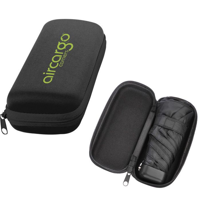 Deluxe Folding Personalized Umbrella With Hard Case Custom Umbrella