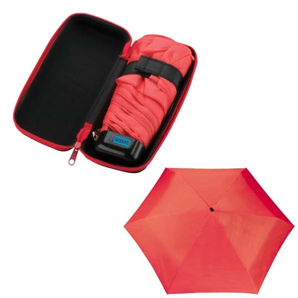 Deluxe Folding Personalized Umbrella With Hard Case Custom Umbrella