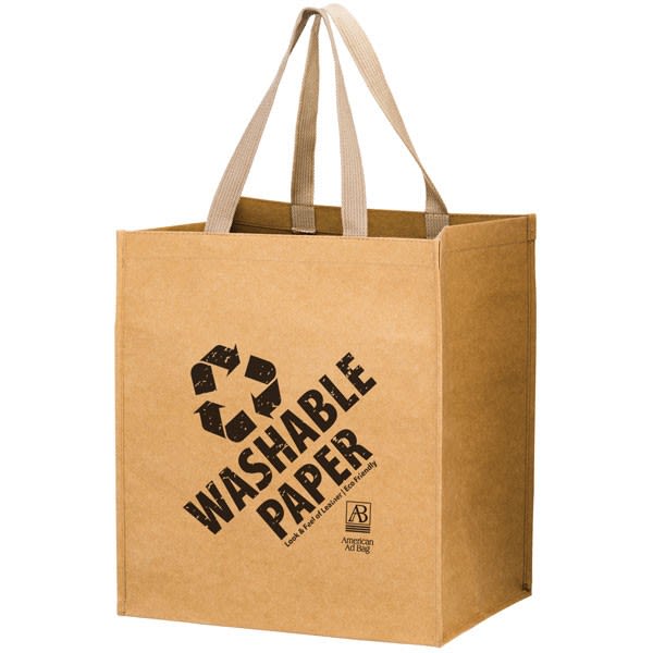 Promotional Typhoon Washable Kraft Paper Grocery Tote Bulk Totes