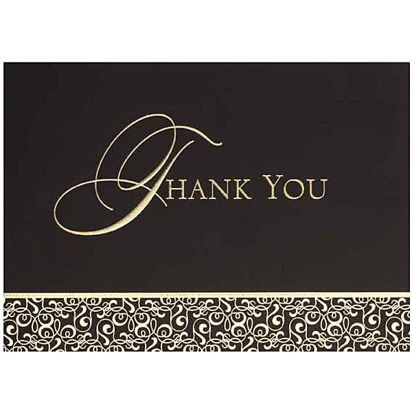 Premium Corporate Thank You Cards With Debossed Gold Foil