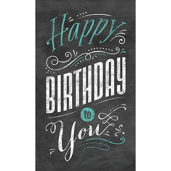 Chalkboard Birthday Card Imprinted with Logo Custom Birthday Cards