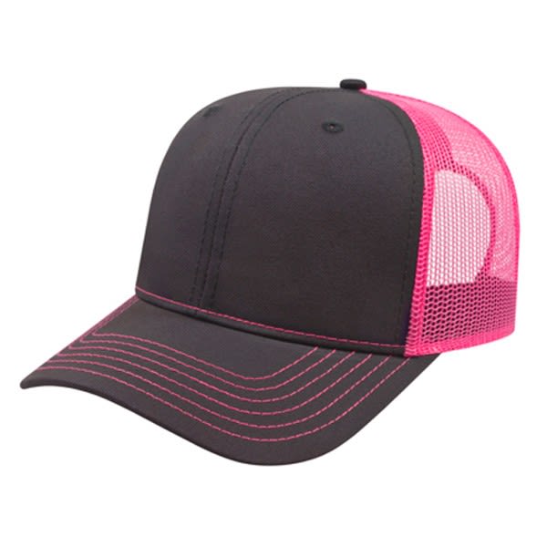 Modified Flat Bill with Mesh Back and Logo