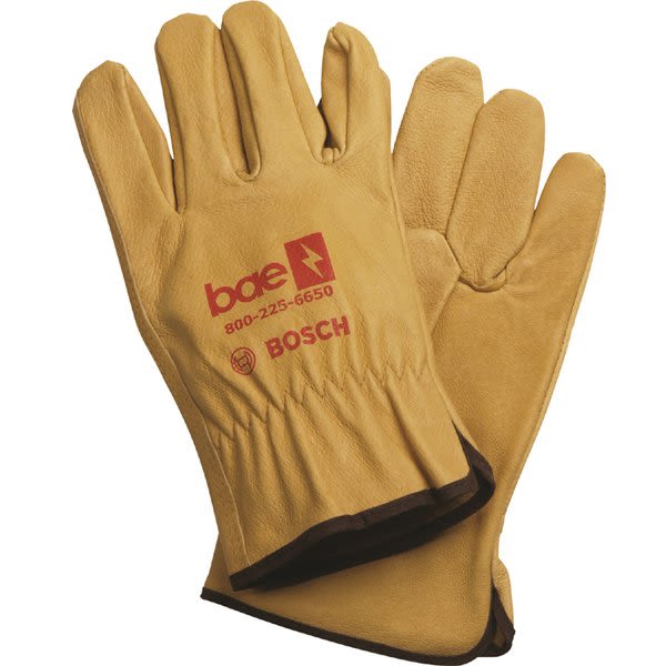 branded leather gloves