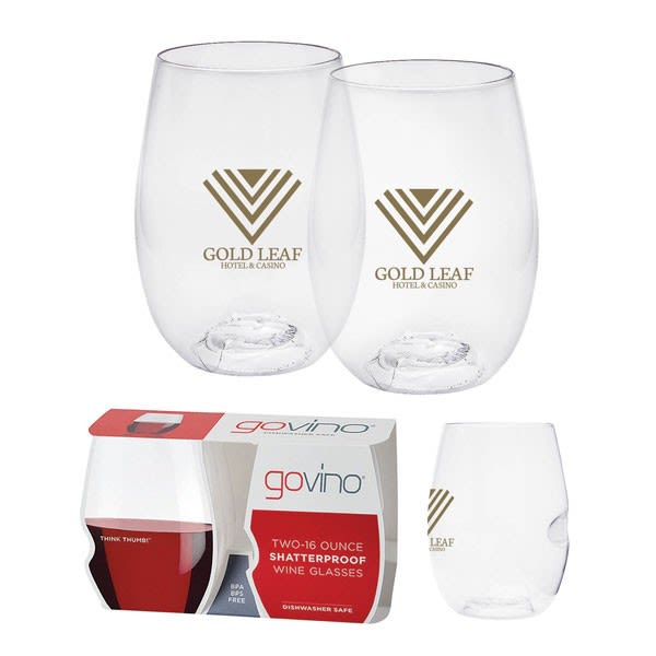 Govino 16 oz Wine Glass 2 Pack Custom Wine Glass Sets