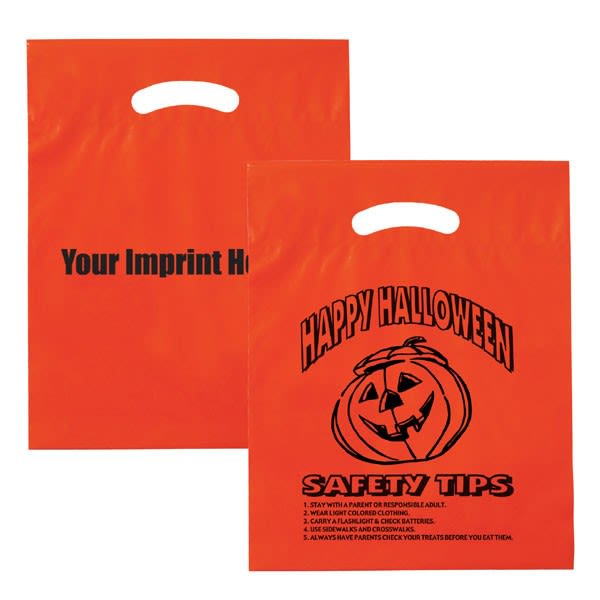 Bulk Plastic Halloween Bags Die Cut Orange Halloween Bag 12 X 15