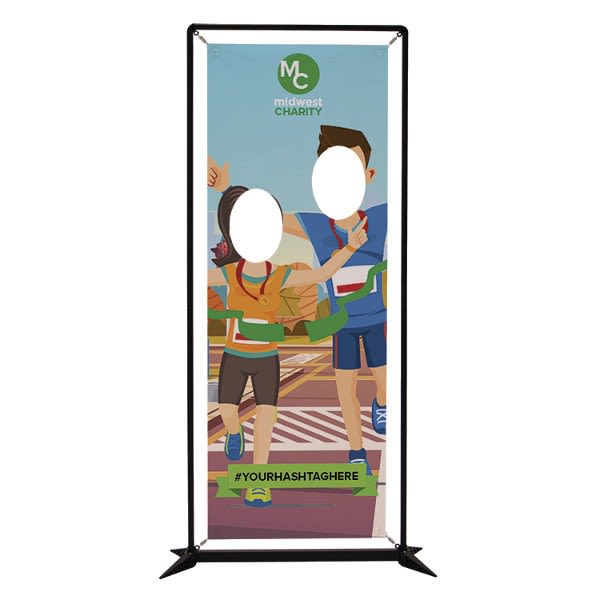 Frameworx Double Face Cut Out Banner Display Cut Out Floor Displays