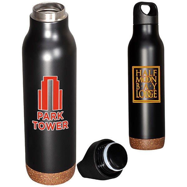 Imprinted Cork Base Stainless Vacuum Bottle Premium Water Bottles