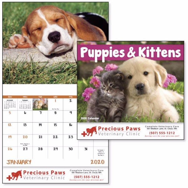 Puppies & Kittens Wall Calendar | Promotional Puppy & Kitten Calendars