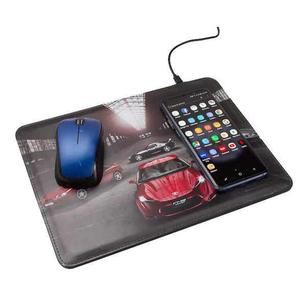 Black Wireless Charging Mouse Pad Promotional Charging Mouse Pads