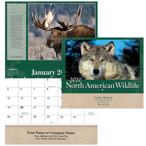 Stitched Wildlife Wall Calendar Custom Wholesale Wildlife Calendars