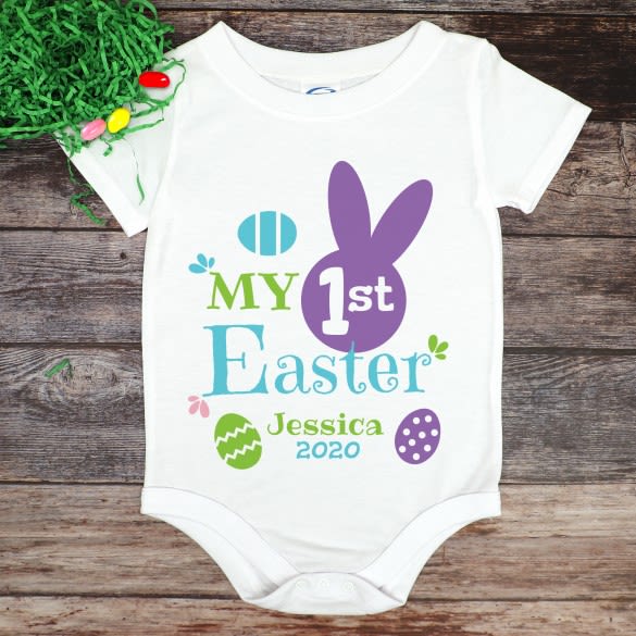 My First Easter Personalized Baby Onesie | Customized Jumpsuit for Toddler