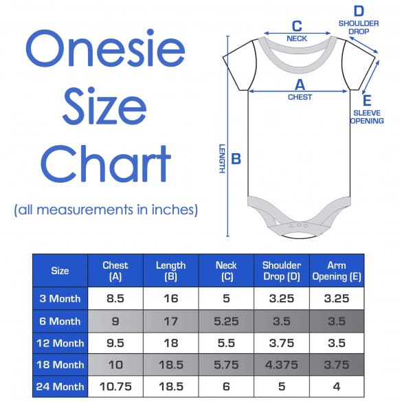 Size Chart For Onesies