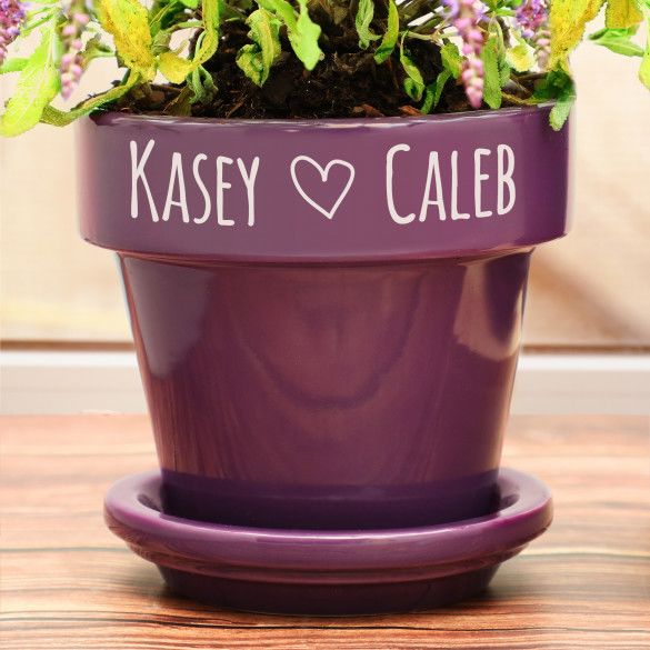 Personalized Couples Flower Pot