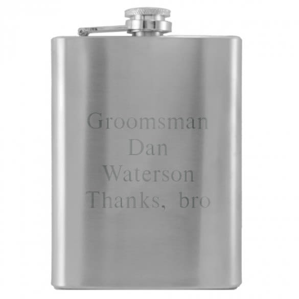 Groomsman Engraved Flask in Stainless Steel