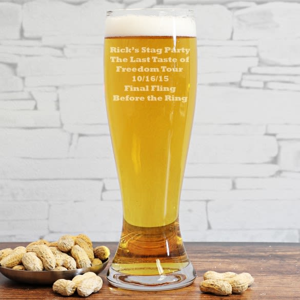 Custom Etched Oversized Pilsner Beer Glass 52oz Personalized Glass 3417