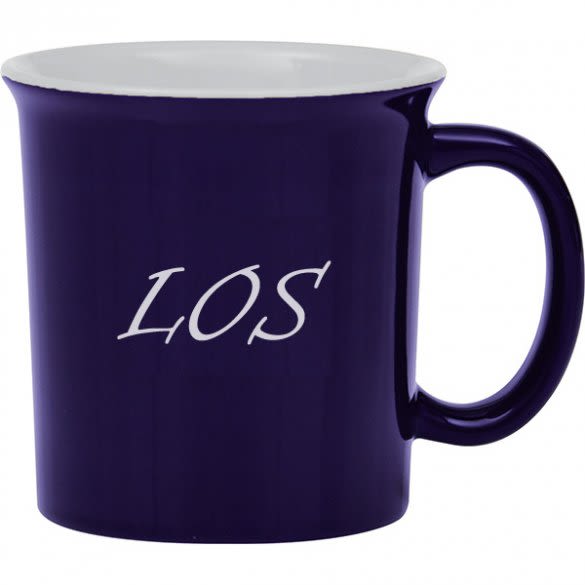 Navy Blue Mug with White Interior Engraved Mugs Custom Drinkware