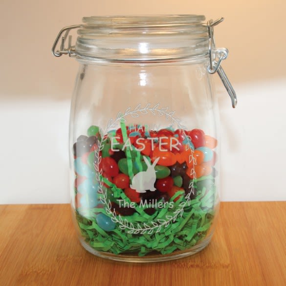 Engraved Family Name Easter Candy Mason Jar
