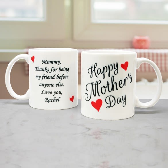 Personalized Happy Mother's Day Coffee Mug with Message - 11 oz 