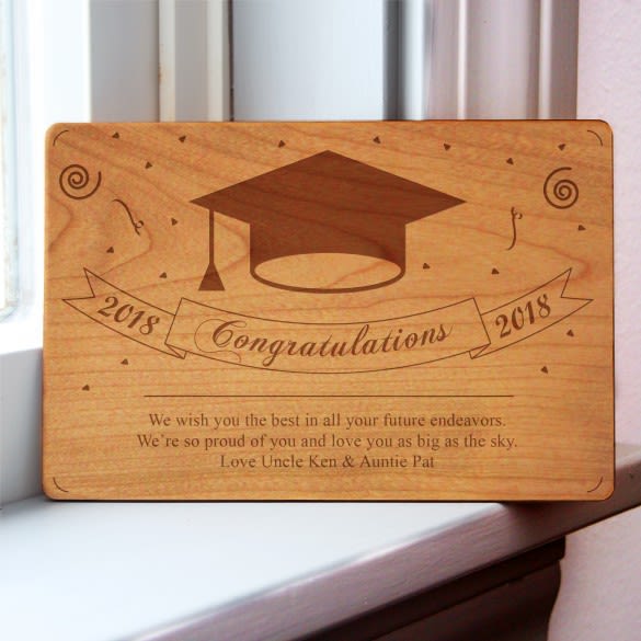 Personalized Wood Graduation Card