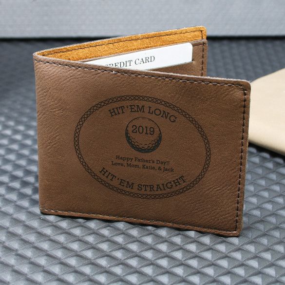 Personalized Brown Wallet with Golf Ball Design | Personalized Wallet ...
