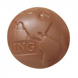 Small Chocolate Globe Promotional Custom Imprinted With Logo